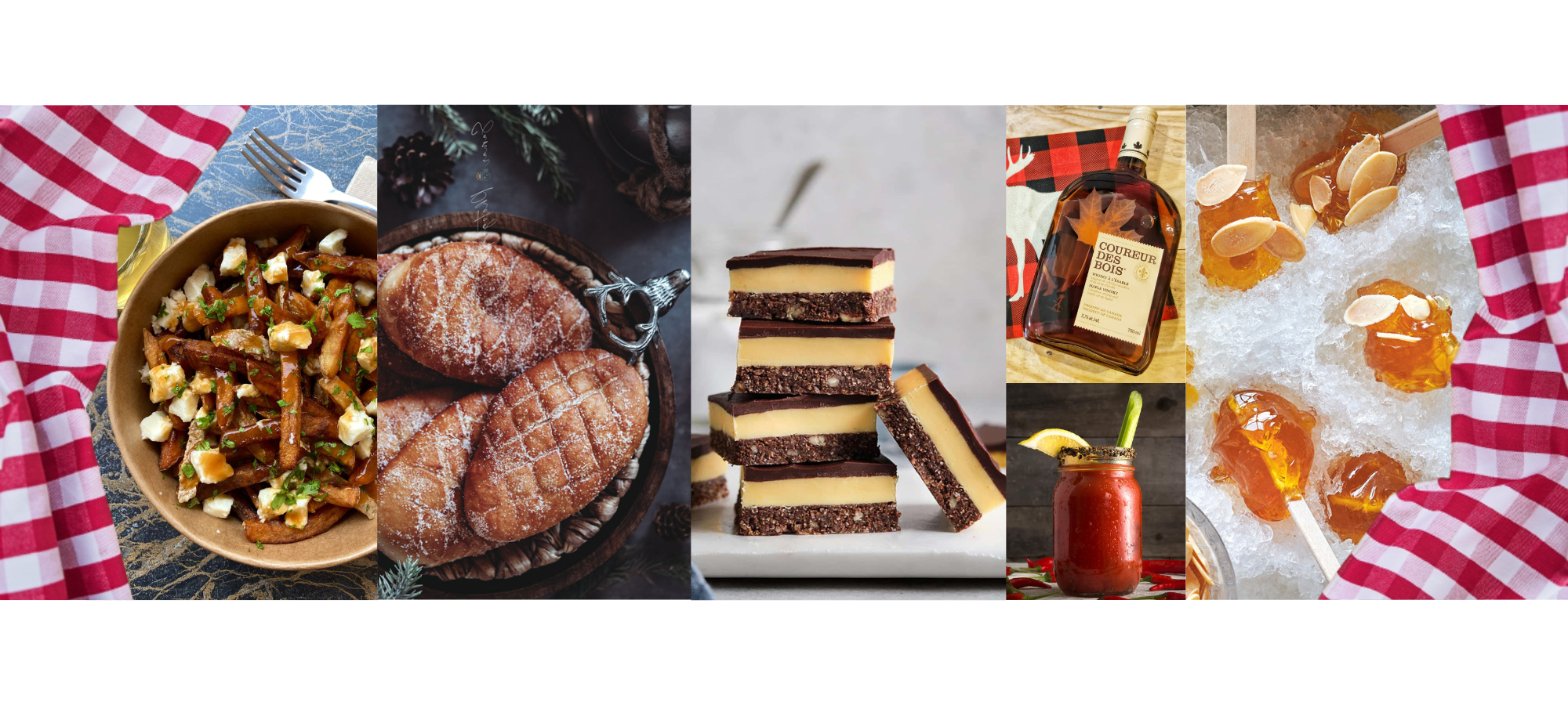 Bandeau avec les différents mets du Canada